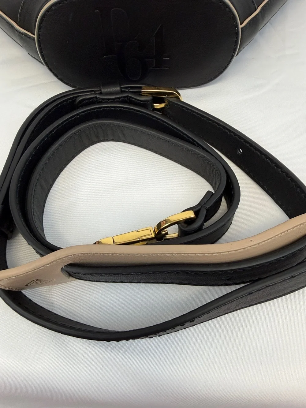 PARIS/64 Mini Lumière Black Leather Top Handle Crossbody Bag Spain Luxury